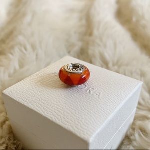 Pandora red and orange Glass charm